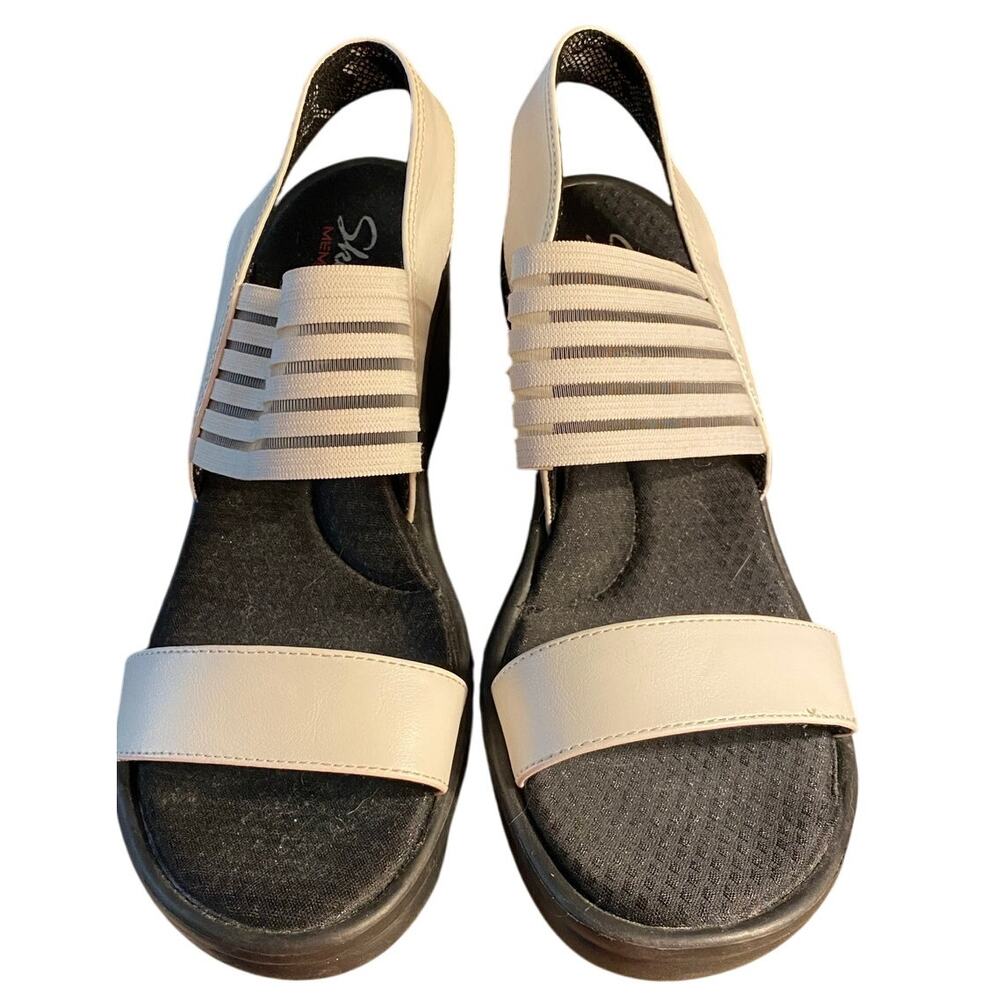 SKECHERS "Cali Rumblers Sci Fi" Wedge 2.5" Heel, Sandal, White, Sling back,  7